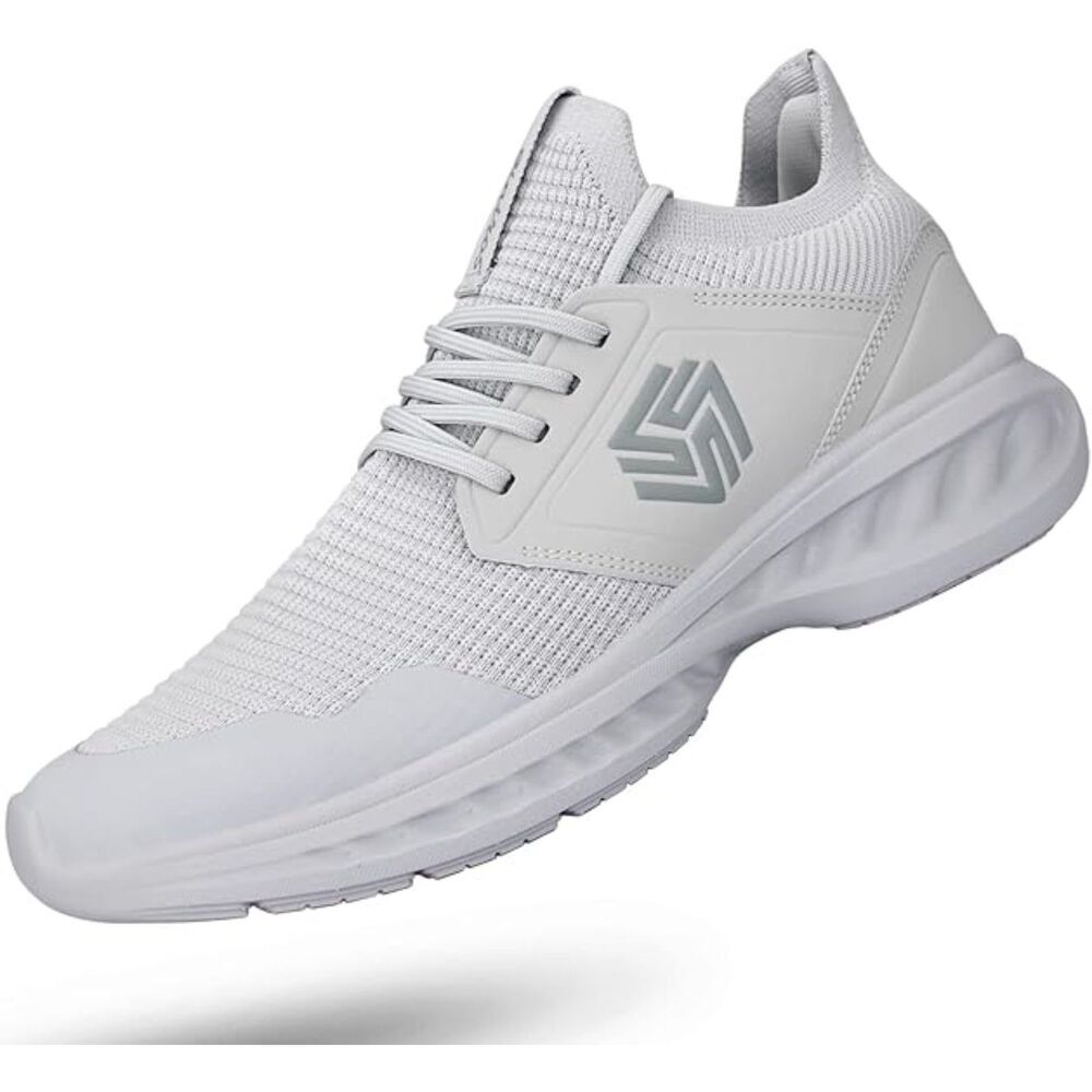 Men's Light Grey Slip On Breathable Workout Lightweight Workout Gym Sneakers